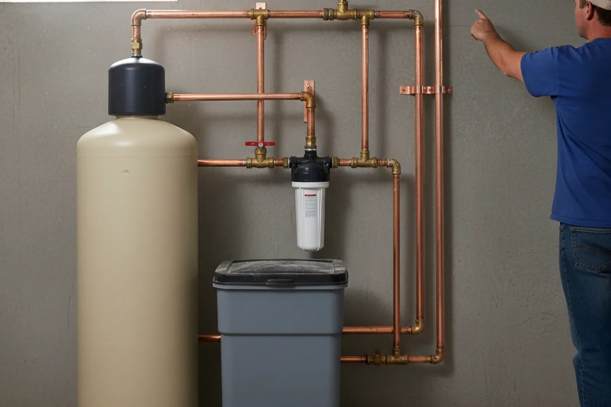 Whole-house water treatment system installed in Means